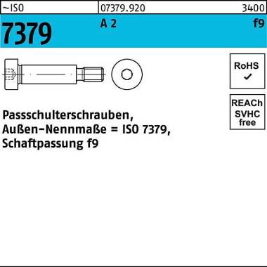 Paßschulterschraube ISO 7 379 12f9 M10x 25 A 2 50 S tück 073799200100025