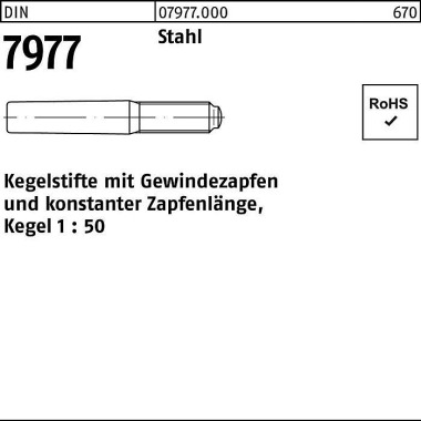 Kegelstift DIN 7977 Gewin dezapfen 8x 65 Stahl Kege l 1:50 10 Stück 079770000080065