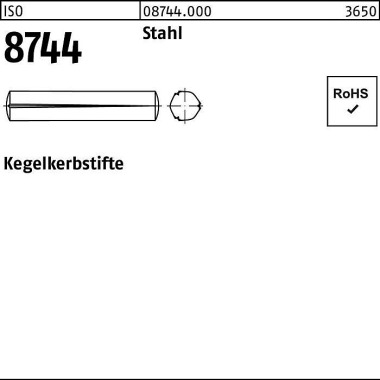 Kegelkerbstift ISO 8744 4 x 8 Stahl 100 Stück 087440000040008