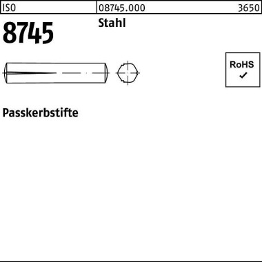 Passkerbstift ISO 8745 3x 40 Stahl 100 Stück 087450000030040