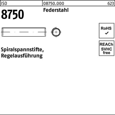 Spiralspannstift ISO 8750 4x 18 Federstahl Regelau sf. 500 Stück 087500000040018