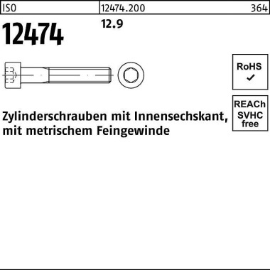 Zylinderschraube ISO 1247 4 Innen-6kt M14x1,5x 50 1 2.9 50 Stück 124742000141050