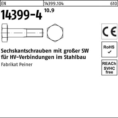 Sechskantschraube EN 1439 9-4 M12x 45 10.9 1 Stück PEINER 143991040120045