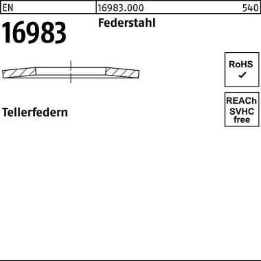 Tellerfeder EN 16983 35,5 x18,3x0,9 Federstahl 100 Stück 169830000351809