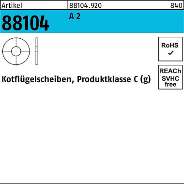 Kotflügelscheibe R 88104 12,5x30x1,5 A 2 100 Stück 881049200125030