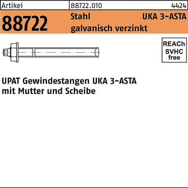 Ankerstange R 88722 ASTA M27x340 Stahl galv.verz. 5 Stück UPAT 887220100270000