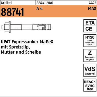 Expressanker R 88741 MAX 16/25/148 A 4 20 Stück UP AT 887419400160025