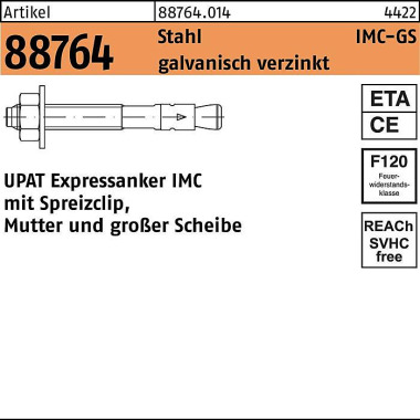 Expressanker R 88764 IMC 12/120/216 GS Stahl galv. verz. 20 Stück UPAT 887640140120216