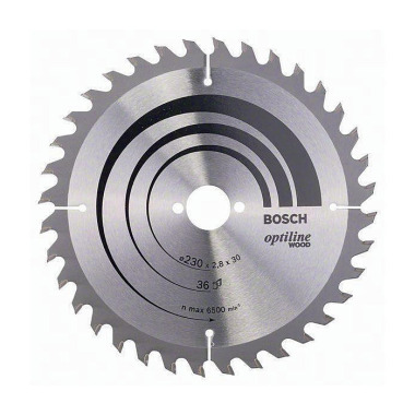 Kreissägeblatt Optiline Wood AD 230mm Z.36 WZ Bohr.30mm Schnitt-B.2,8mm HM BOSCH 2608640628