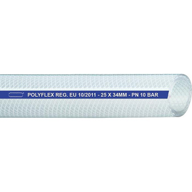 Druckluftschlauch POLYFLEX ID 13,0mm AD 20,0mm L.50m Transparent Wandst.3,5mm TEGUMA 4200013020-50