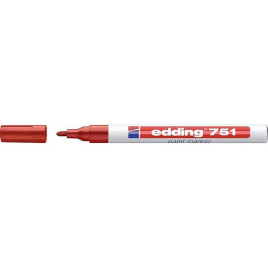 Lackmarker 751 rot Strich-B.1-2mm Rundspitze EDDING 4-751002