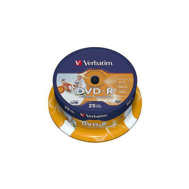 Verbatim DVD-R 43538 16x 4,7GB 120Min. Spindel 25 St./Pack. 183229900