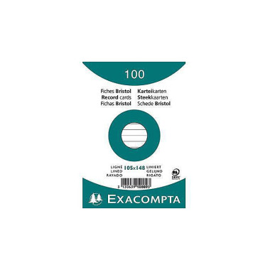 Exacompta Karteikarte 108 09SE DIN A6 liniert weiß 100 St./Pack. 144075001