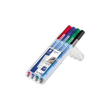 STAEDTLER Folienstift Lum ocolor 305F WP4-1 F f. so rt. 4 St./Pack 304709499