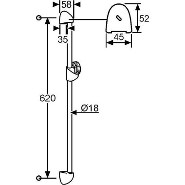 Kludi Wandstange STANDARD 600mm chr 6048005-00