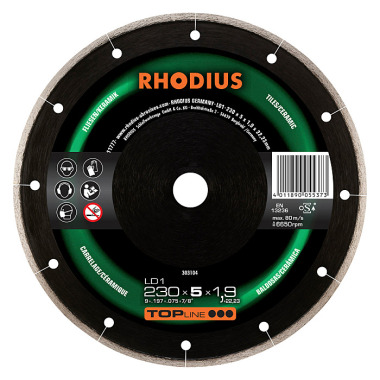 Rhodius Diamanttrennscheibe LD1 TOPline, 125 x 5,0 x 1,2 x 22,23mm 303102