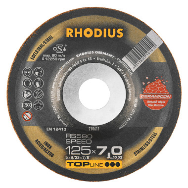 Rhodius Schruppscheibe RS580 SPEED TOPline, 115 x 7,0 x 22,23mm 210656