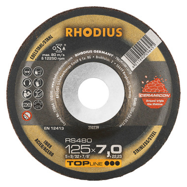 Rhodius Schruppscheibe RS480 CERAMICON TOPline, 150 x 7,0 x 22,23mm 210234