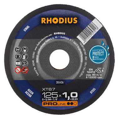 Rhodius Extradünne Trennscheibe XT67 PROline, 125 x 1,0 x 22,23mm 205426