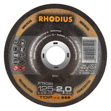 Rhodius Freihandtrennscheibe FTK38 TOPline, 115 x 2,0 x 22,23mm 207440