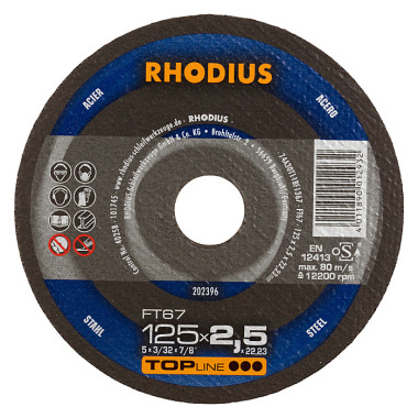 Rhodius Freihandtrennscheibe FT67 TOPline, 180 x 2,5 x 22,23mm 202403