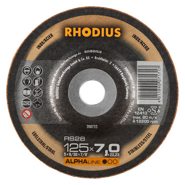 Rhodius Schruppscheibe RS28 ALPHAline, 125 x 7,0 x 22,23mm 208733