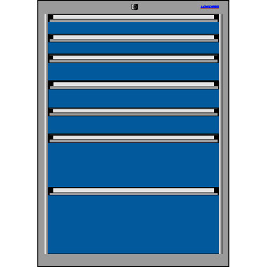 LOKOMA Drawer cabinet RS 717,1000h 2x75,3x100,200 TA and 250 mm VA 00.02.1531