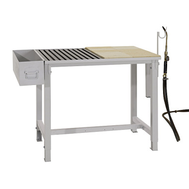 LOKOMA welding table with filling rods and fireclay, 1010 x 755 x 840 00.07.2702