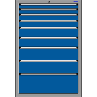 LOKOMA SCHUBLADENSCHRANK RS1000,1450h 2x75,2x100,2x150,2x200,1x300VA 00.02.7932