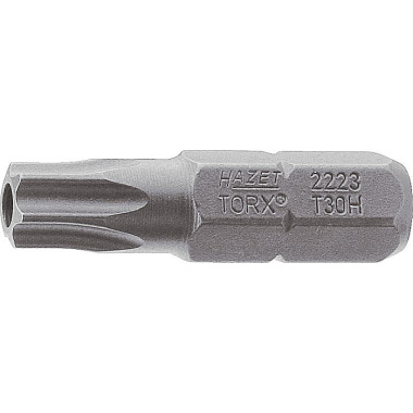 HAZET Bit - plný šestihran 6,3 (1/4 palce) - profil TORX® odolný proti neoprávněné manipulaci - T30H mm 2223-T30H