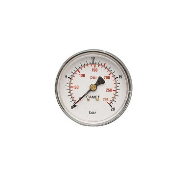 Aerotec Manometer 16 bar 50mm - 1/4 Zoll Außengewinde Anschluß hinten 9052014