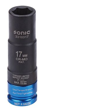 Sonic 1/2” nástrčná hlavice s omezením točivého momentu, 17 mm 3310317