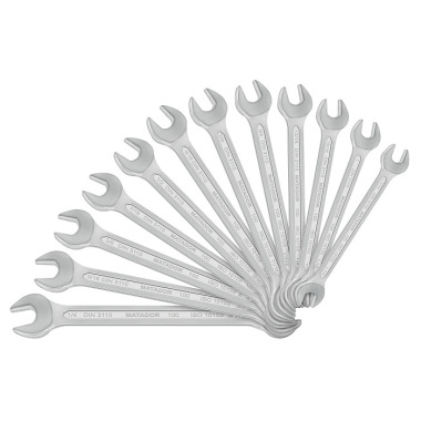 MATADOR Set of DOE Spanners, 12-pcs. 1/4 - 1.1/4 AF 0100 9121