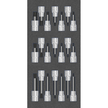 MATADOR MTS R: Bit Sockets 12,5(1/2) XZN/RIBE, 21 pcs 1/3: 390x190mm 8164 4079