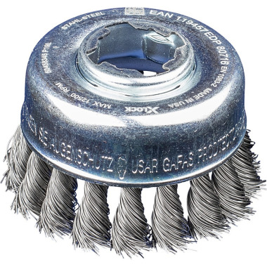 PFERD Cup brush with thread, knotted POS TBG 65/X-LOCK ST 0.35 43305025