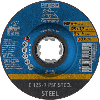 PFERD Grinding wheel E 125-7 PSF STEEL/X-LOCK 62011125