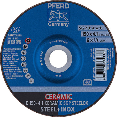 PFERD Brusný kotouč E 150-4.1 CERAMIC SGP STEELOX 62100150