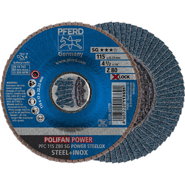 PFERD POLIFAN klapková podložka PFC 115 Z 80 SG POWER STEELOX/X-LOCK 67788117