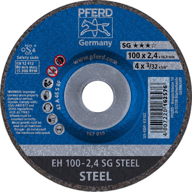 PFERD Cutting disc EH 100-2.4 SG STEEL/16.0 61339116