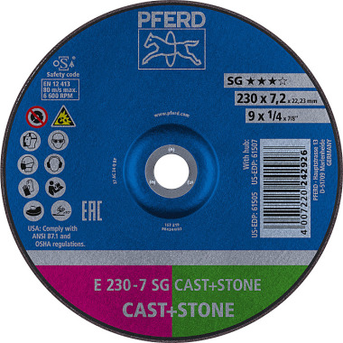 PFERD Grinding wheel E 230-7 SG CAST+STONE 62914720