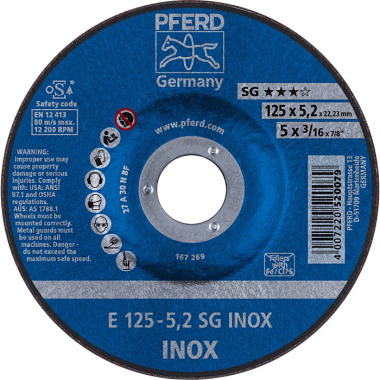 PFERD Grinding wheel E 125-5.2 SG INOX 62212523