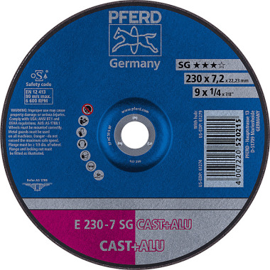 PFERD Grinding wheel E 230-7 SG CAST+ALU 62223681