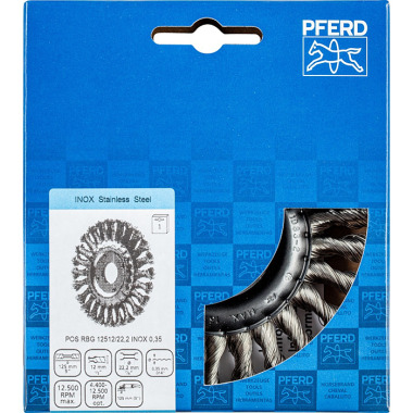 PFERD Round brush, knotted POS RBG 12512/22.2 INOX 0.35 43303006