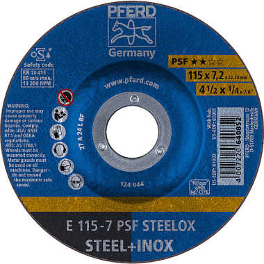 PFERD Brusný kotouč E 115-7 PSF STEELOX 62011640