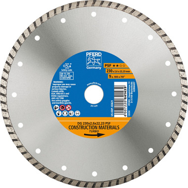 PFERD Diamond cutting disc DG 230 x 2.6 x 22.23 PSF 68023222