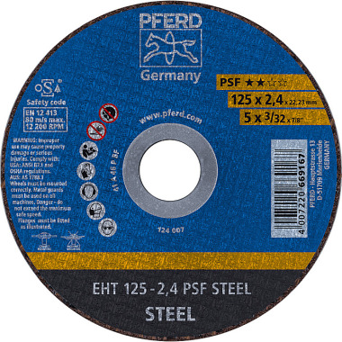 PFERD Řezný kotouč EHT 125-2,4 PSF STEEL 61719026