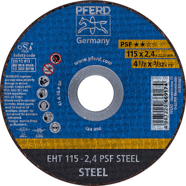 PFERD Řezný kotouč EHT 115-2,4 PSF STEEL 61730026