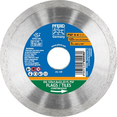 PFERD Diamond cutting disc DG 125 x 1.6 x 22.23 FL PSF 68000012