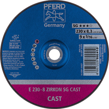 PFERD Brusný kotouč E 230-8 ZIRKON SG CAST 62223747