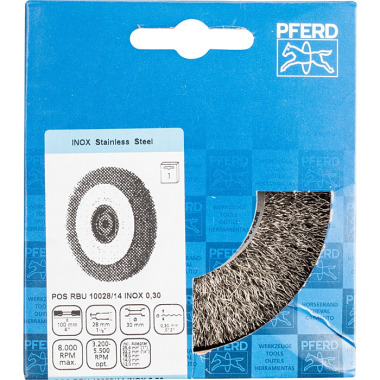 PFERD Round brush, knotless POS RBU 10028/14.0 INOX 0.30 43701110